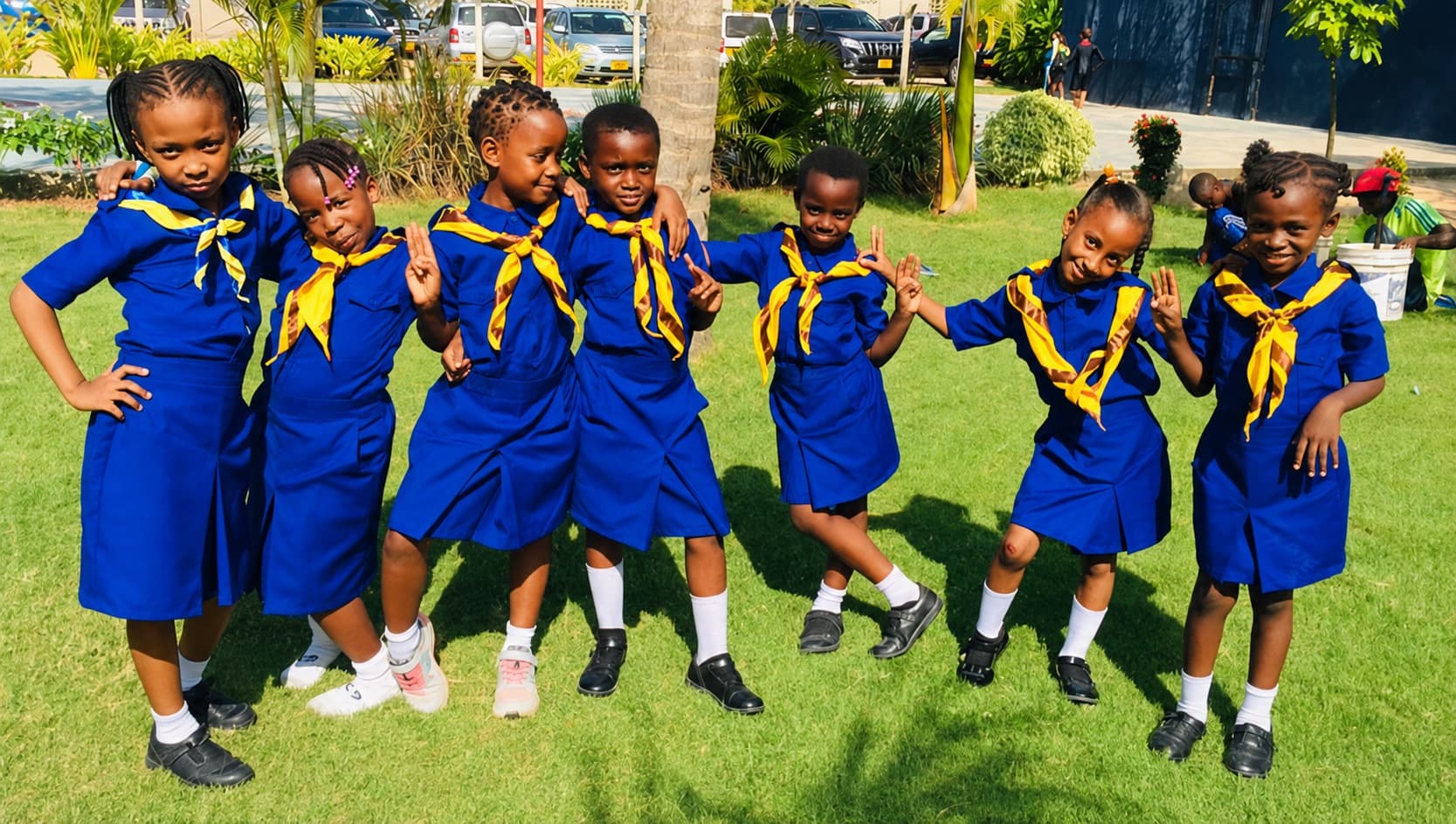Pupils taking part in a Girl Guides activity