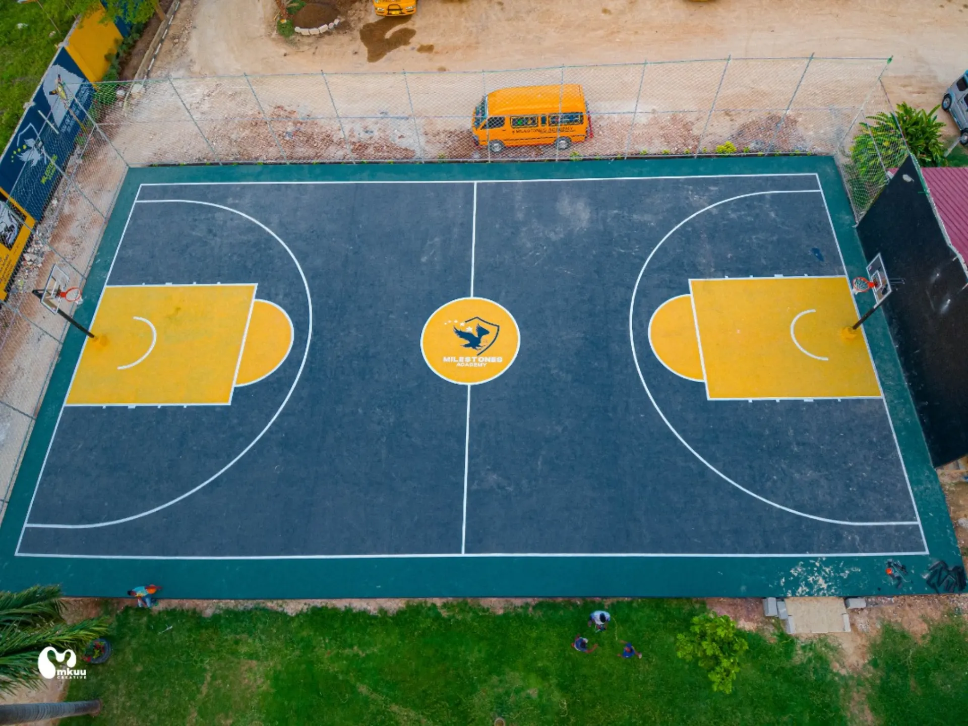 Our school basketball court from above.