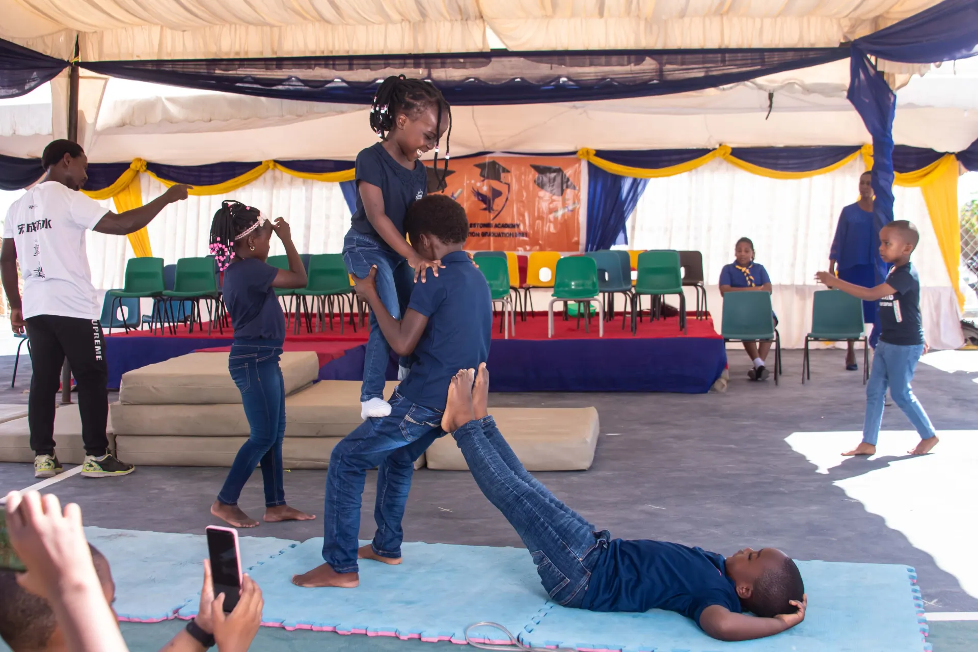 Learners performing at the graduation ceremony.