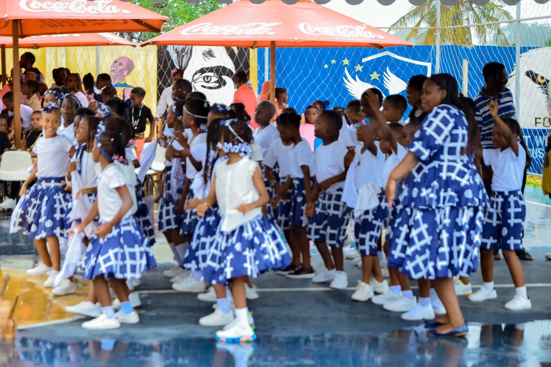Learners dancing together at Culture Day.
