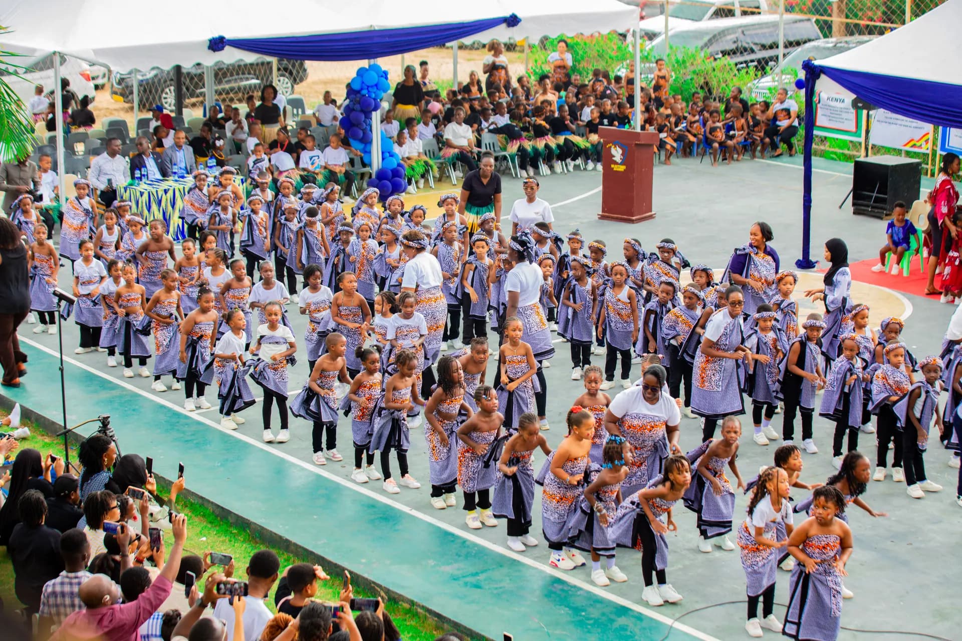 A whole-school cultural performance.