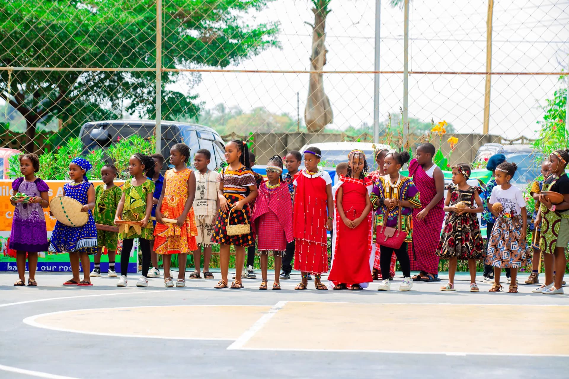 Learners showcasing traditional dress.
