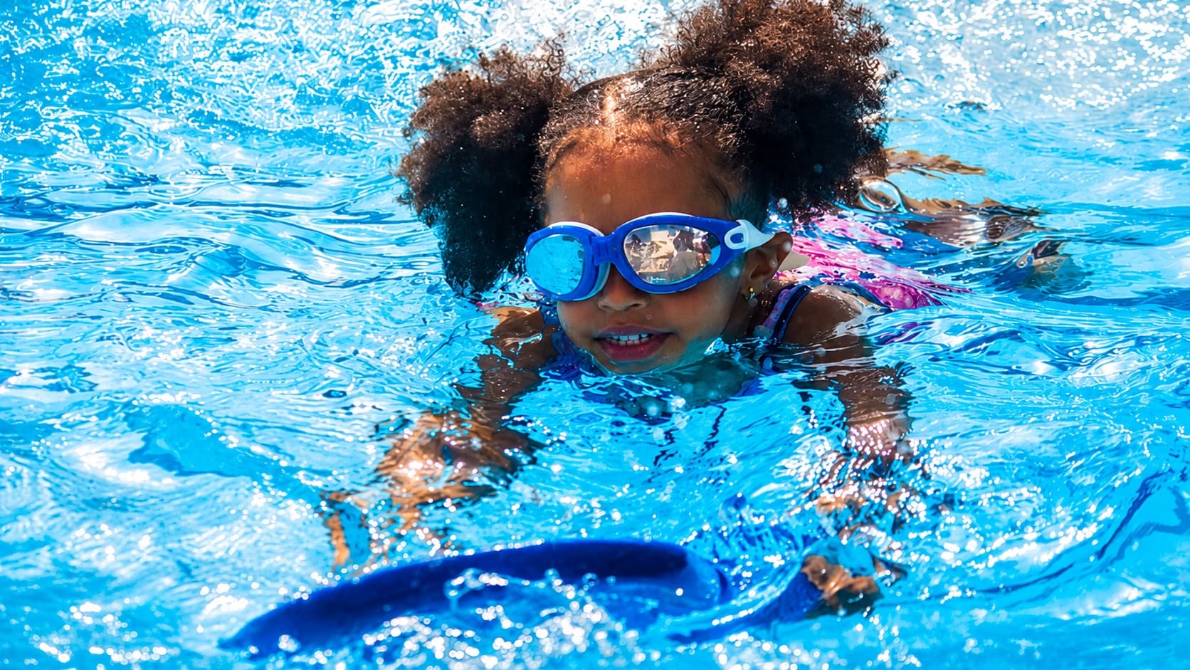 A pupil during a swimming session